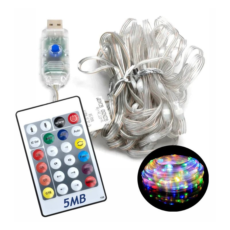 MAGICZNE LAMPKI CHOINKOWE TAŚMA LED RGB 1MLN KOLORÓW 50 LED 5m na USB DC5V