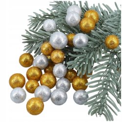 KULECZKI kulki BROKATOWE styropianowe 50 SZTUK srebrne złote Dekoracja