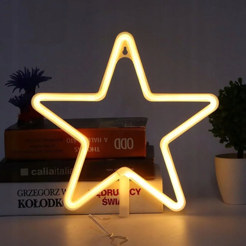 Gwiazda LED gwiazdka lampka świąteczna NEON ozdoba czubek na choinkę 27cm
