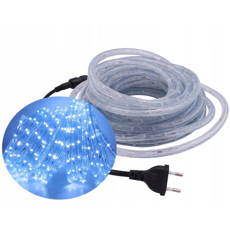 Wąż świetlny 300 LED SZNUR zimny Lampki choinkowe zewnętrzne IP44 10m ZIMNE