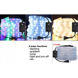 Wąż świetlny 300 LED SZNUR zimny Lampki choinkowe zewnętrzne IP44 10m ZIMNE