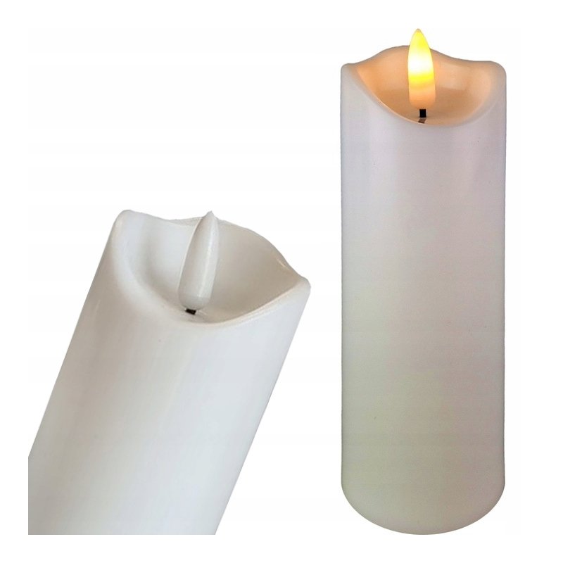 ŚWIECZKA LED woskowa wkład znicz ŚWIECA ruchomy PŁOMIEŃ 12,5cm na baterię