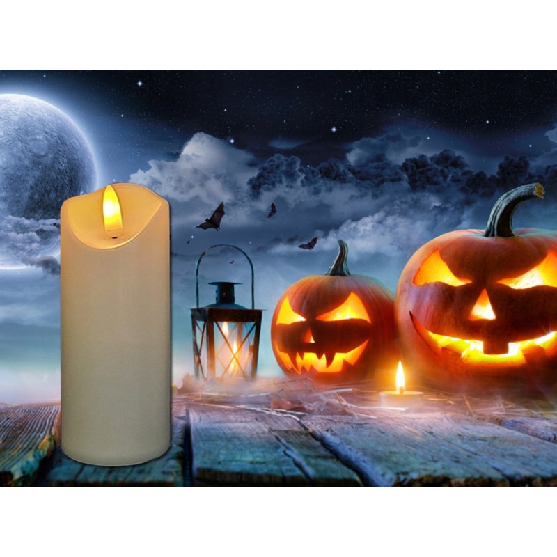 ŚWIECZKA LED woskowa wkład znicz ŚWIECA ruchomy PŁOMIEŃ 12,5cm na baterię