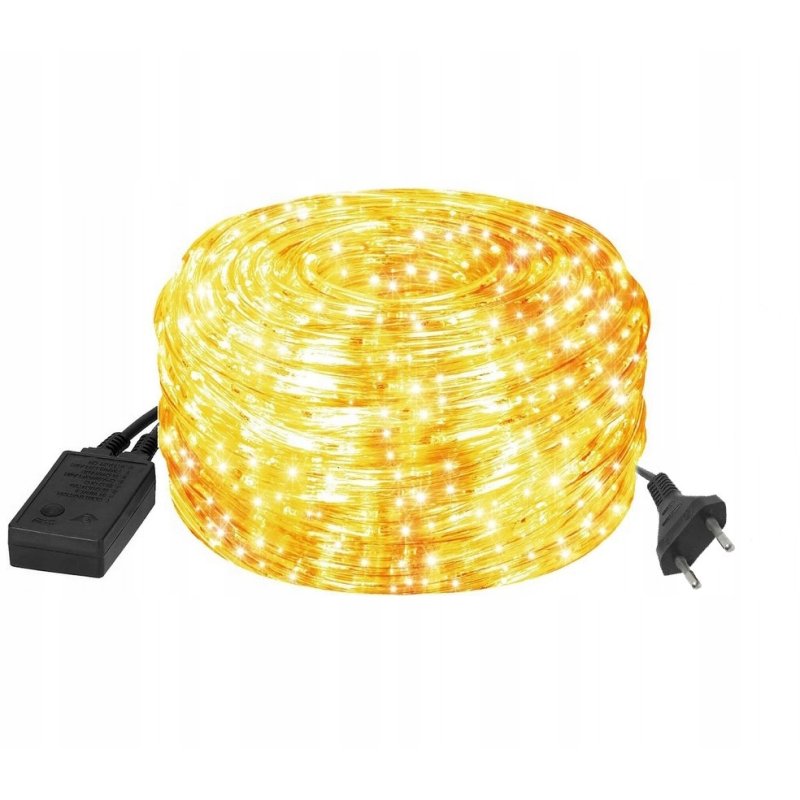 Wąż świetlny 300 LED SZNUR WW Lampki choinkowe zewnętrzne IP44 10m CIEPŁE