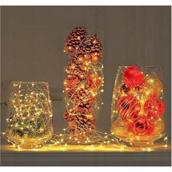 KOREK do butelki Lampki WW sznur DRUCIK 40 LED 4m CIEPŁE + baterie LR44