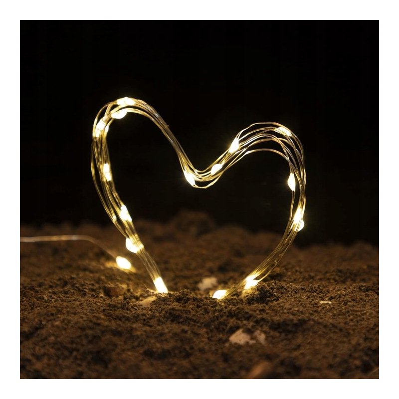 KOREK do butelki Lampki WW sznur DRUCIK 40 LED 4m CIEPŁE + baterie LR44