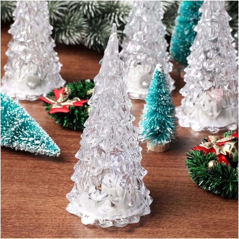 CHOINKA ŚWIĄTECZNA LED RGB lampka 12,5cm dekoracja ozdoba świąteczna Akryl