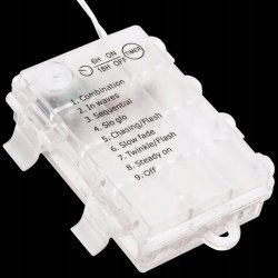 Lampki choinkowe IP44 ZIMNE sznur DRUCIK 100 LED 10m biały zimny na baterie