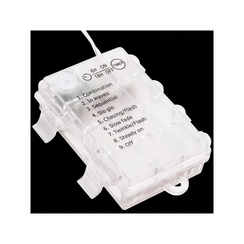 Lampki choinkowe IP44 ZIMNE sznur DRUCIK 100 LED 10m biały zimny na baterie