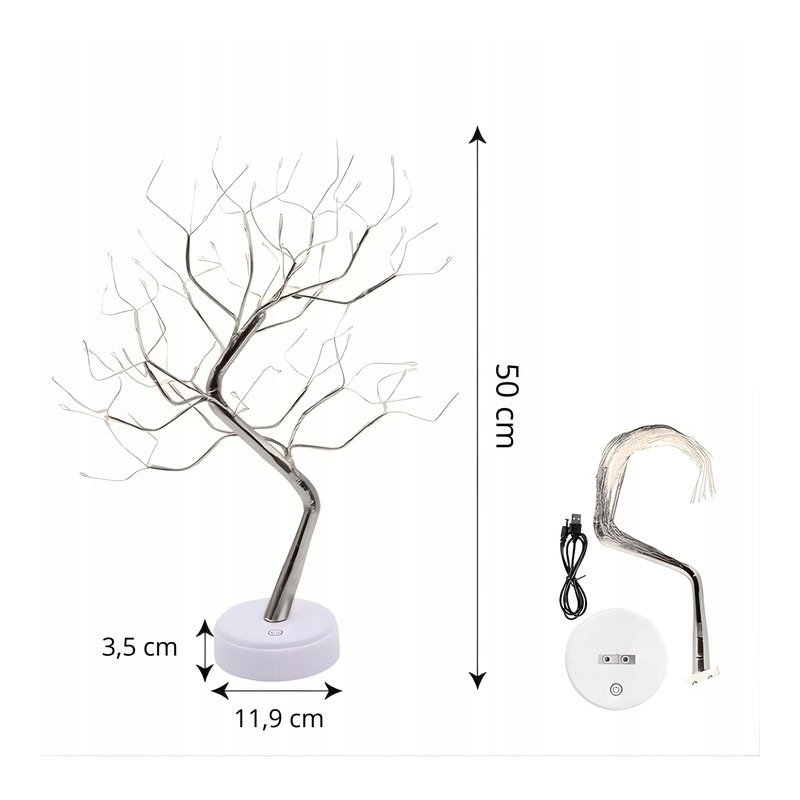 Drzewko Świąteczne Choinka 108 Led MULTIKOLOR Bonsai 50cm Dekoracja Ozdoba