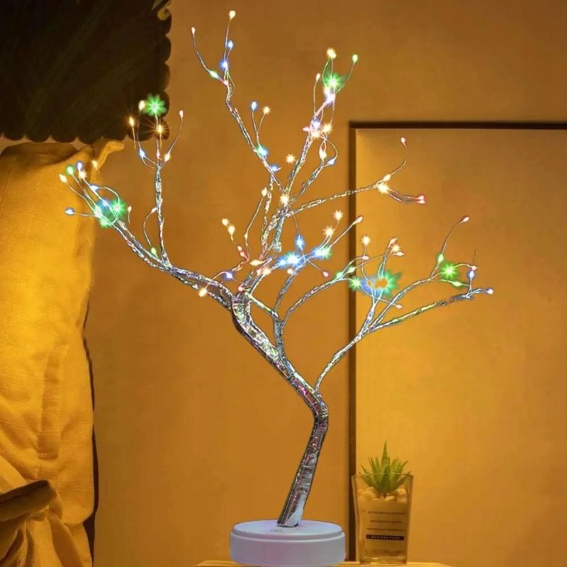 Drzewko Świąteczne Choinka 108 Led MULTIKOLOR Bonsai 50cm Dekoracja Ozdoba