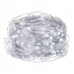 Lampki choinkowe ZIMNE sznur DRUCIK 20 LED 2m biały zimny na 2 baterie AA