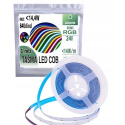 Taśma LED COB linia kolor RGB 24V 840diod 14,4w/m neon odcinek 1m
