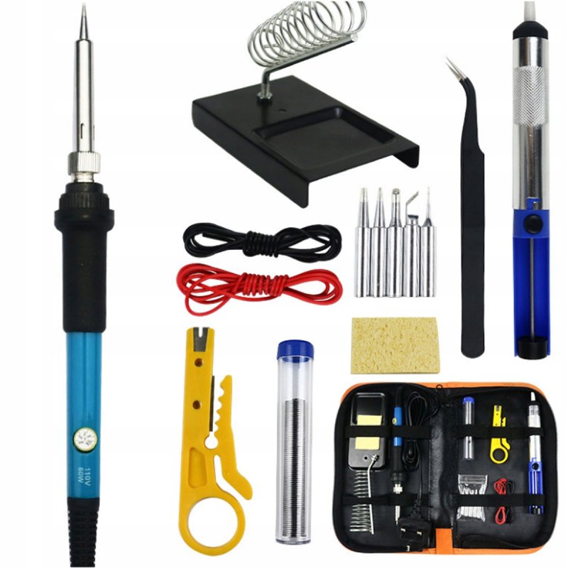 Lutownica precyzyjna 60W Zestaw Lutowniczy Groty Odsysacz Etui Cyna 15el