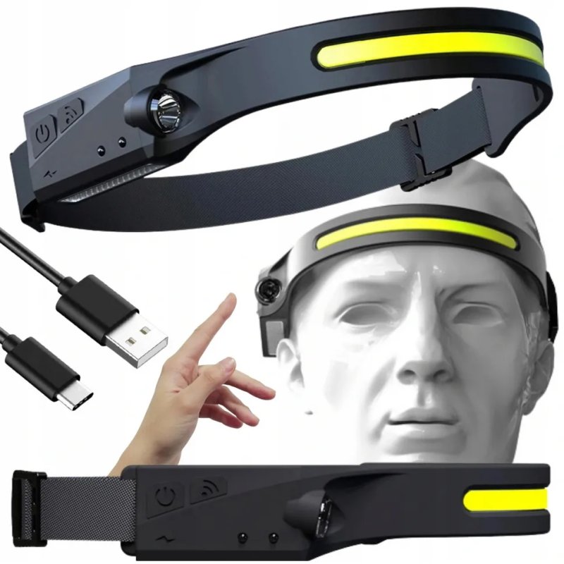 Latarka czołowa led czujnik ruchu czołówka akumulatorowa na USB 41 led