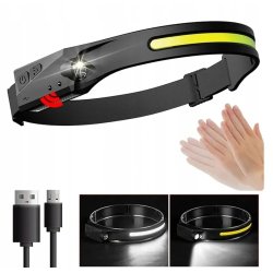 Latarka czołowa led czujnik ruchu czołówka akumulatorowa na USB 41 led