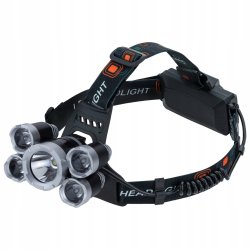 Latarka czołowa 5 LED T6 akumulatorowa warsztatowa