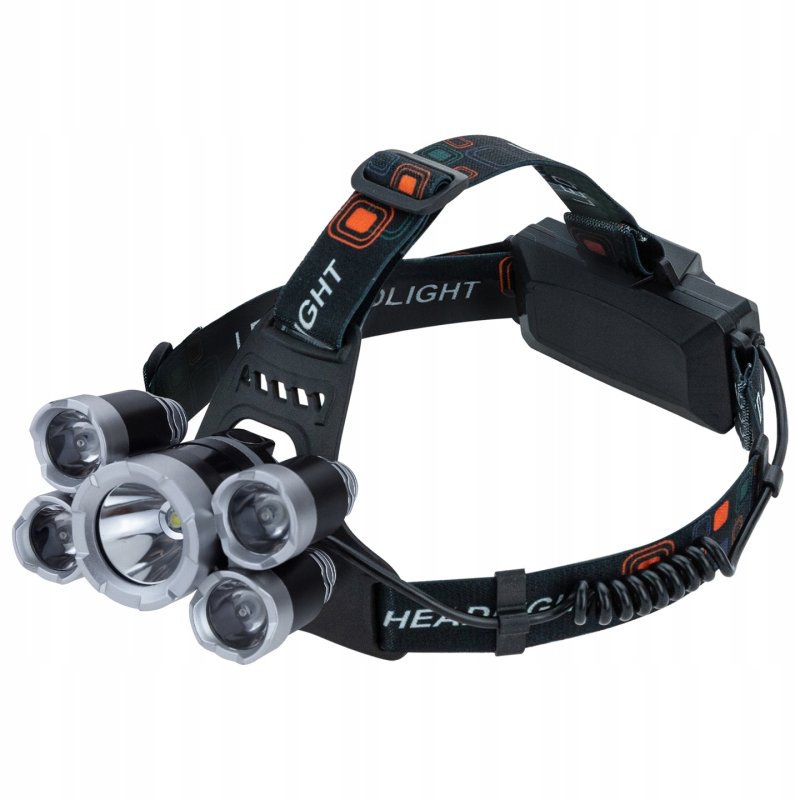 Latarka czołowa 5 LED T6 akumulatorowa warsztatowa