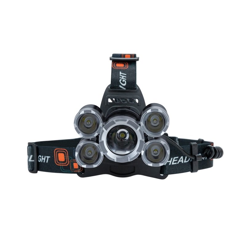 Latarka czołowa 5 LED T6 akumulatorowa warsztatowa