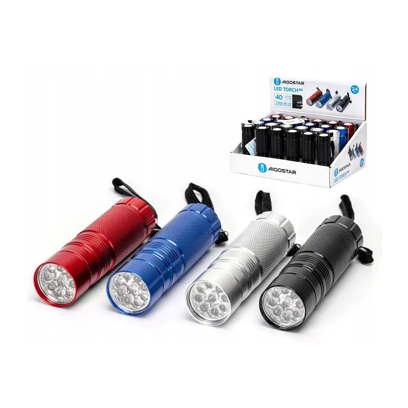 LATARKA ręczna KIESZONKOWA LED MIX kolorów na baterie LR03 AAA