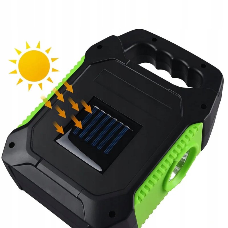 Lampa LED wielofunkcyjna Latarka solarna Ładowana aku micro USB z powerbank
