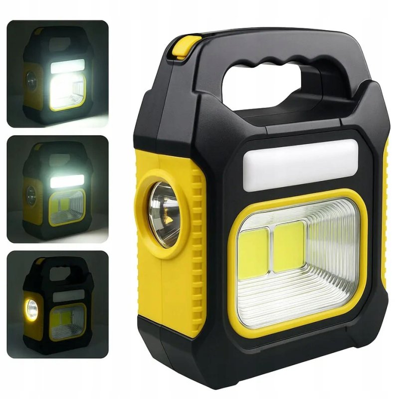 Lampa LED wielofunkcyjna Latarka solarna Ładowana aku micro USB z powerbank