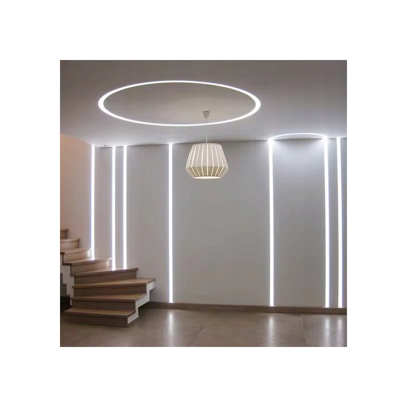 Profil LED Aluminiowy RUCHOMY GIĘTY do Płyt GK Gipsowych Regips + Klosz 2m