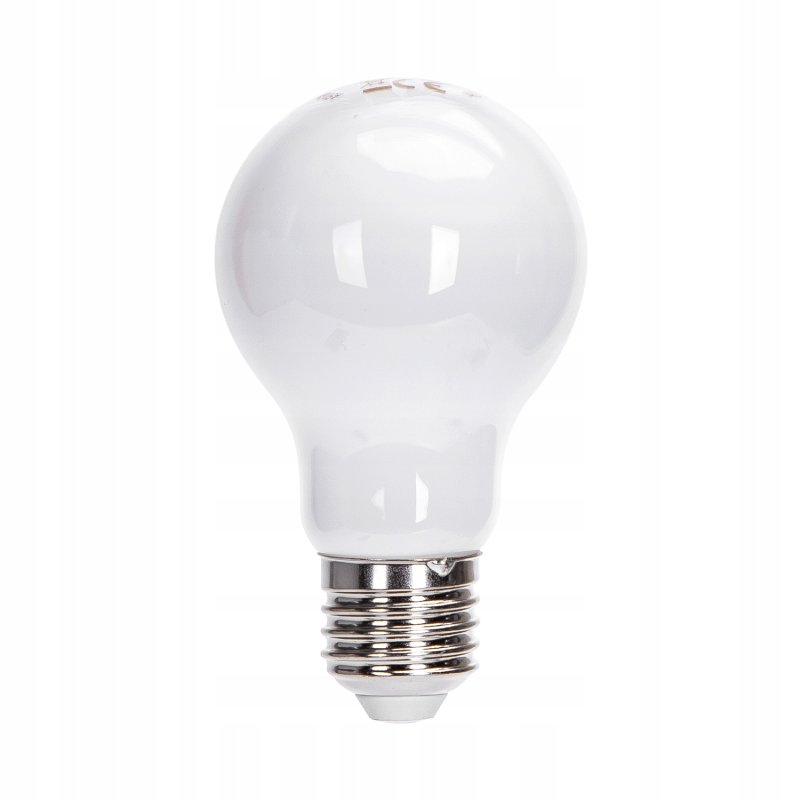 Żarówka E27 A60 LED 8W Filament biała zimna szklana mleczna