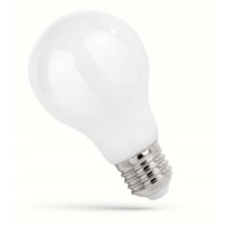 Żarówka E27 A60 LED 8W Filament biała zimna szklana mleczna
