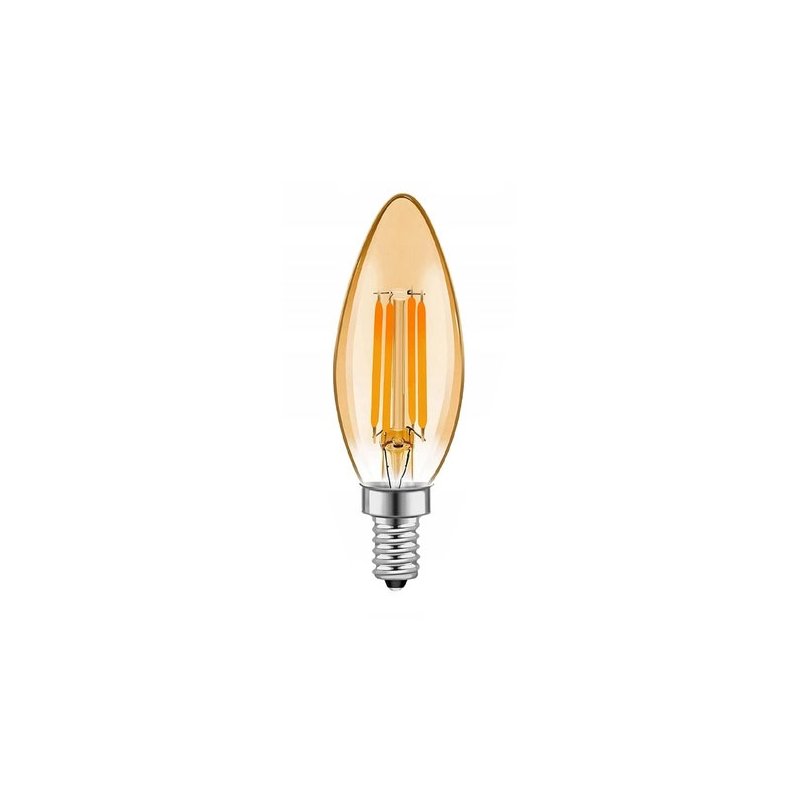 Żarówka E14 LED FILAMENT 4W C35 świeczka ciepła Vintage dymna