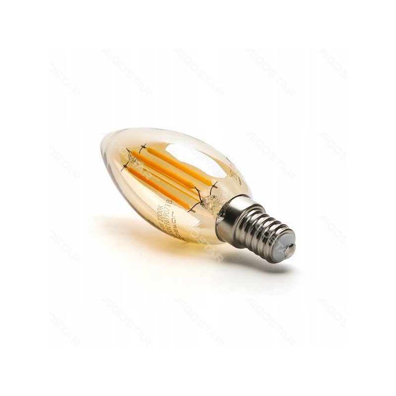 Żarówka E14 LED FILAMENT 4W C35 świeczka ciepła Vintage dymna