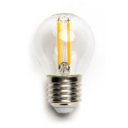 Żarówka E27 LED filament G45 4W kulka mała barwa ZIMNA