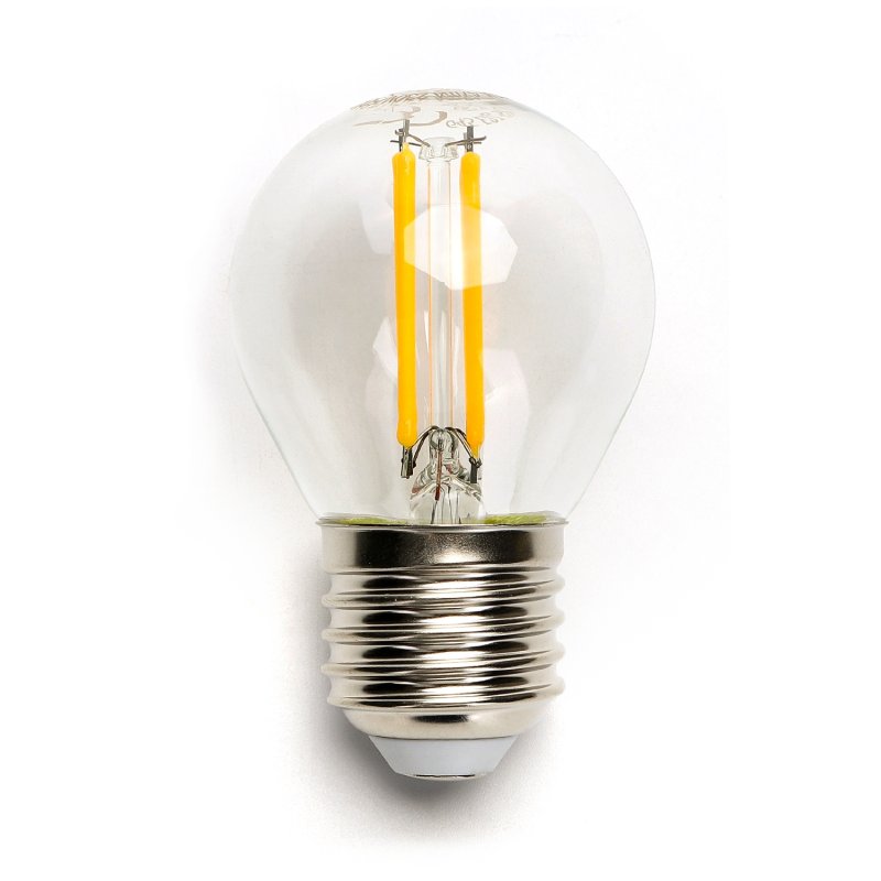 Żarówka E27 LED filament G45 4W kulka mała barwa ZIMNA
