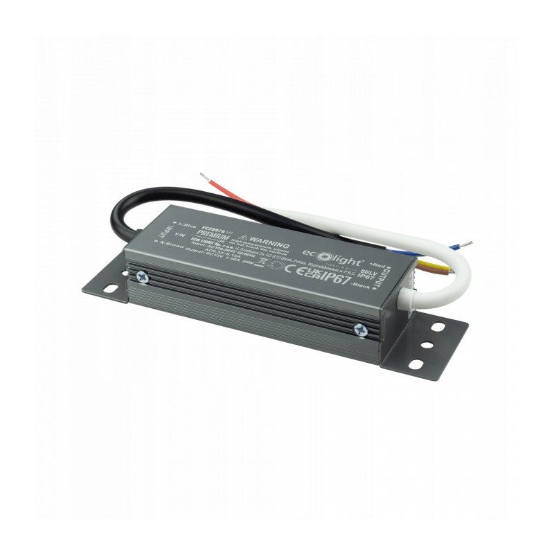 ZASILACZ HERMETYCZNY PREMIUM 12V 20W 1,66A wodoodporny IP67 do LED 3lata gw