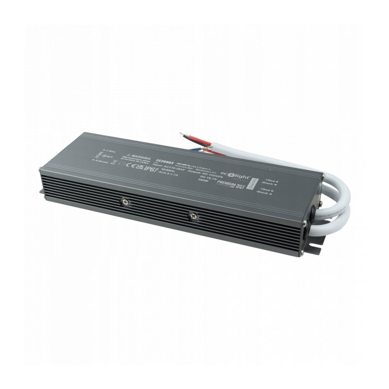 ZASILACZ HERMETYCZNY PREMIUM 12V 200W 16A wodoodporny IP67 do LED 3lata gw