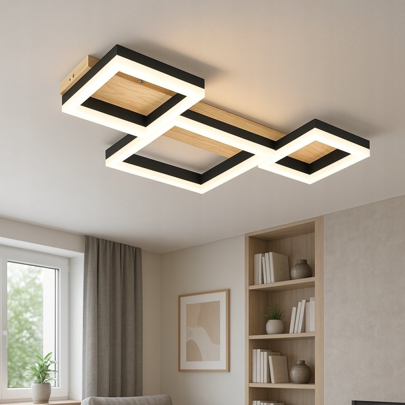 LAMPA SUFITOWA ŻYRANDOL Plafon MODERN LED Wisząca 70W 3 barwy CCT na PILOT