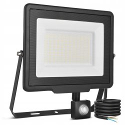 Naświetlacz halogen lampa LED 100W czujnikiem ruchu PIR Barwa NEUTRALNA sl