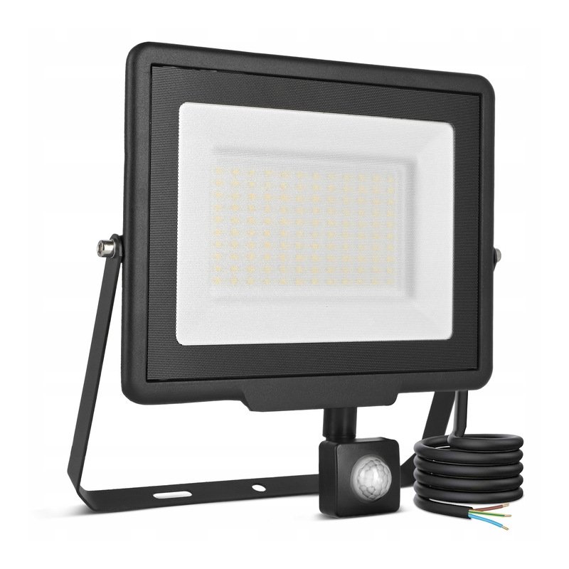 Naświetlacz halogen lampa LED 100W czujnikiem ruchu PIR Barwa NEUTRALNA sl