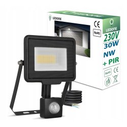 Naświetlacz halogen lampa robocza LED 30W z czujnikiem PIR NEUTRALNA sl