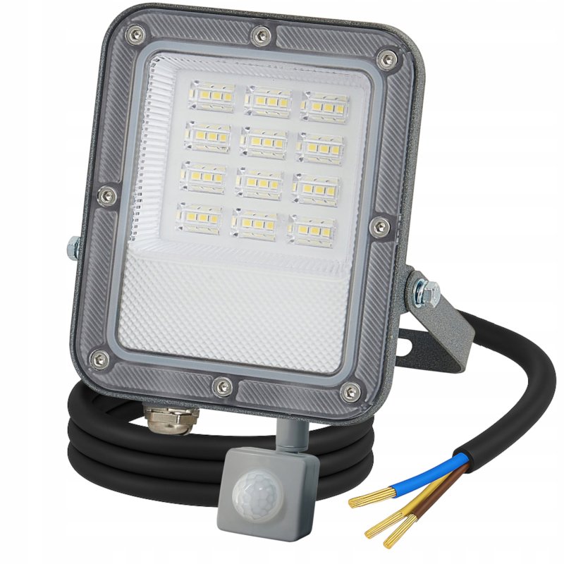 Halogen LED Z Czujnikiem Ruchu Naświetlacz Lampa 30W 2700lm Premium Czujka