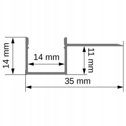 Zestaw PROFIL LED ALU do PŁYT karton-gips GK GIPSOWYCH krańcowy + klosz 2m