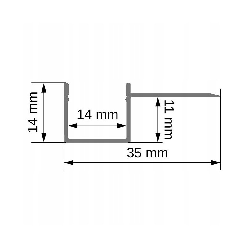 Zestaw PROFIL LED ALU do PŁYT karton-gips GK GIPSOWYCH krańcowy + klosz 2m