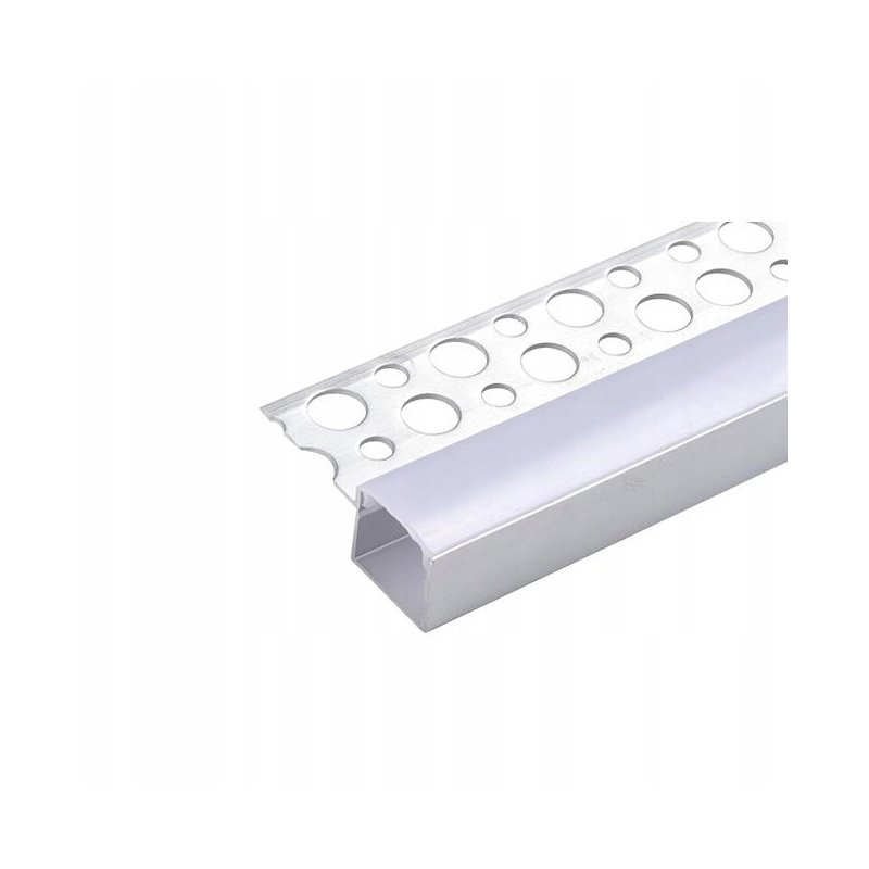 Zestaw PROFIL LED ALU do PŁYT karton-gips GK GIPSOWYCH krańcowy + klosz 2m