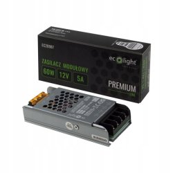 ZASILACZ modułowy SLIM PREMIUM 12V 60W 5A IP20 do taśm LED 3lata gw.
