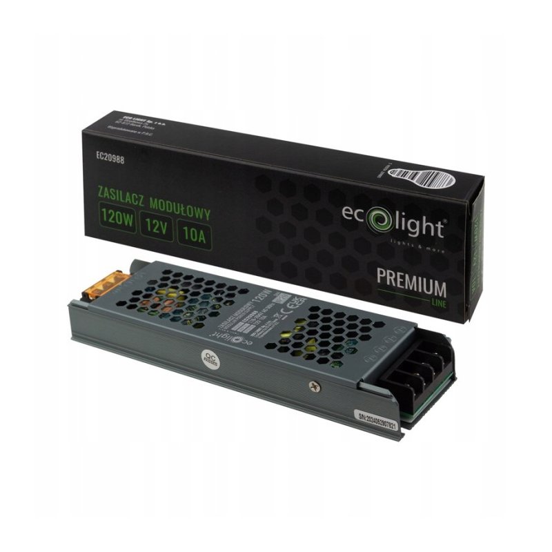 ZASILACZ modułowy SLIM PREMIUM 12V 120W 10A IP20 do taśm LED 3lata gw.