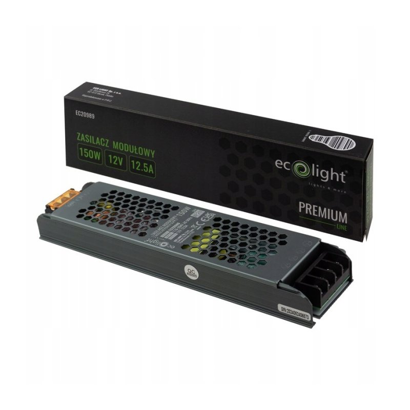 ZASILACZ modułowy SLIM PREMIUM 12V 150W 12,5A IP20 do taśm LED 3lata gw.