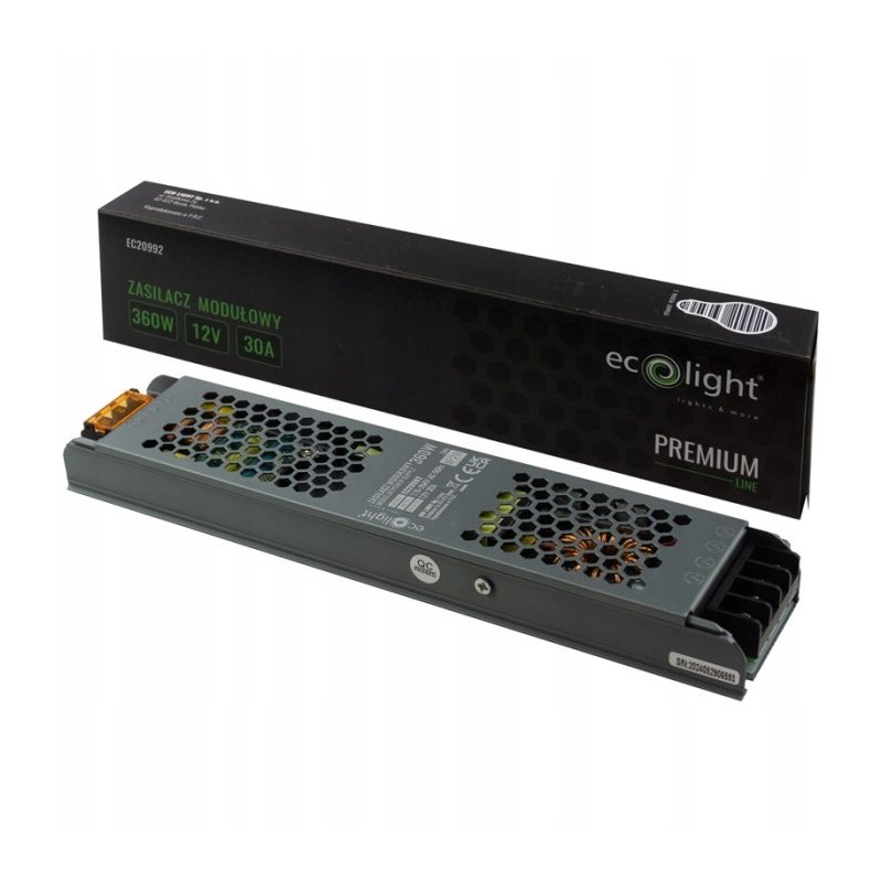 ZASILACZ modułowy SLIM PREMIUM 12V 360W 30A IP20 do taśm LED 3lata gw.
