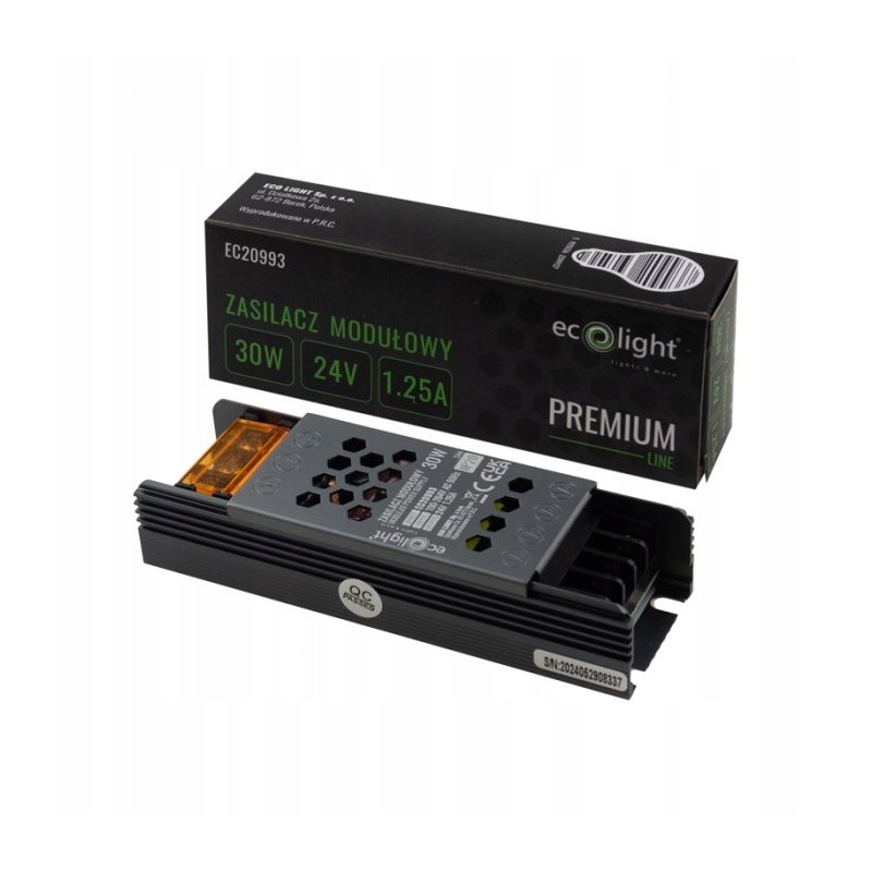 ZASILACZ modułowy SLIM PREMIUM 24V 30W 1,25A IP20 do taśm LED 3lata gw.