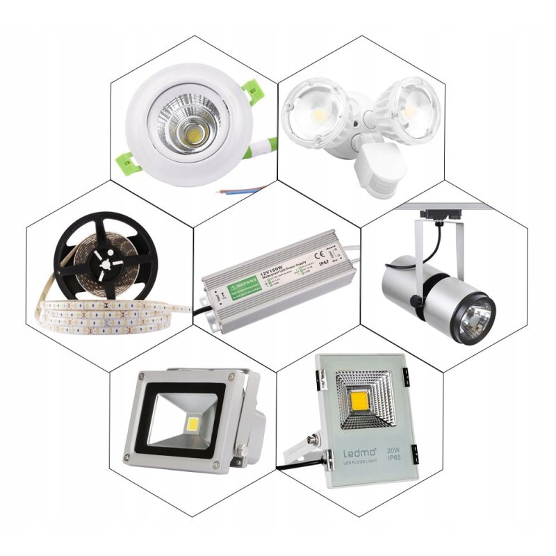 Zasilacz 12V 250W 20,83A wodoodporny do taśm LED IP67 hermetyczny metal