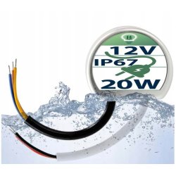Zasilacz do puszki fi60 do taśm LED 12V 20W 1,6A dopuszkowy IP67 hermetyk